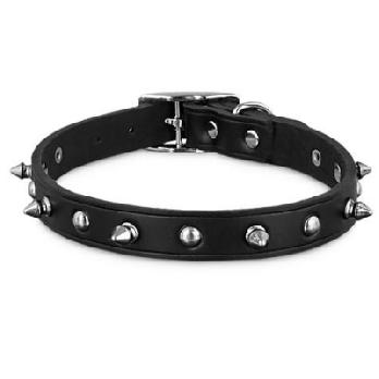 PETS FRIEND LEATHER SPIKE COLLAR 0.75 INCH